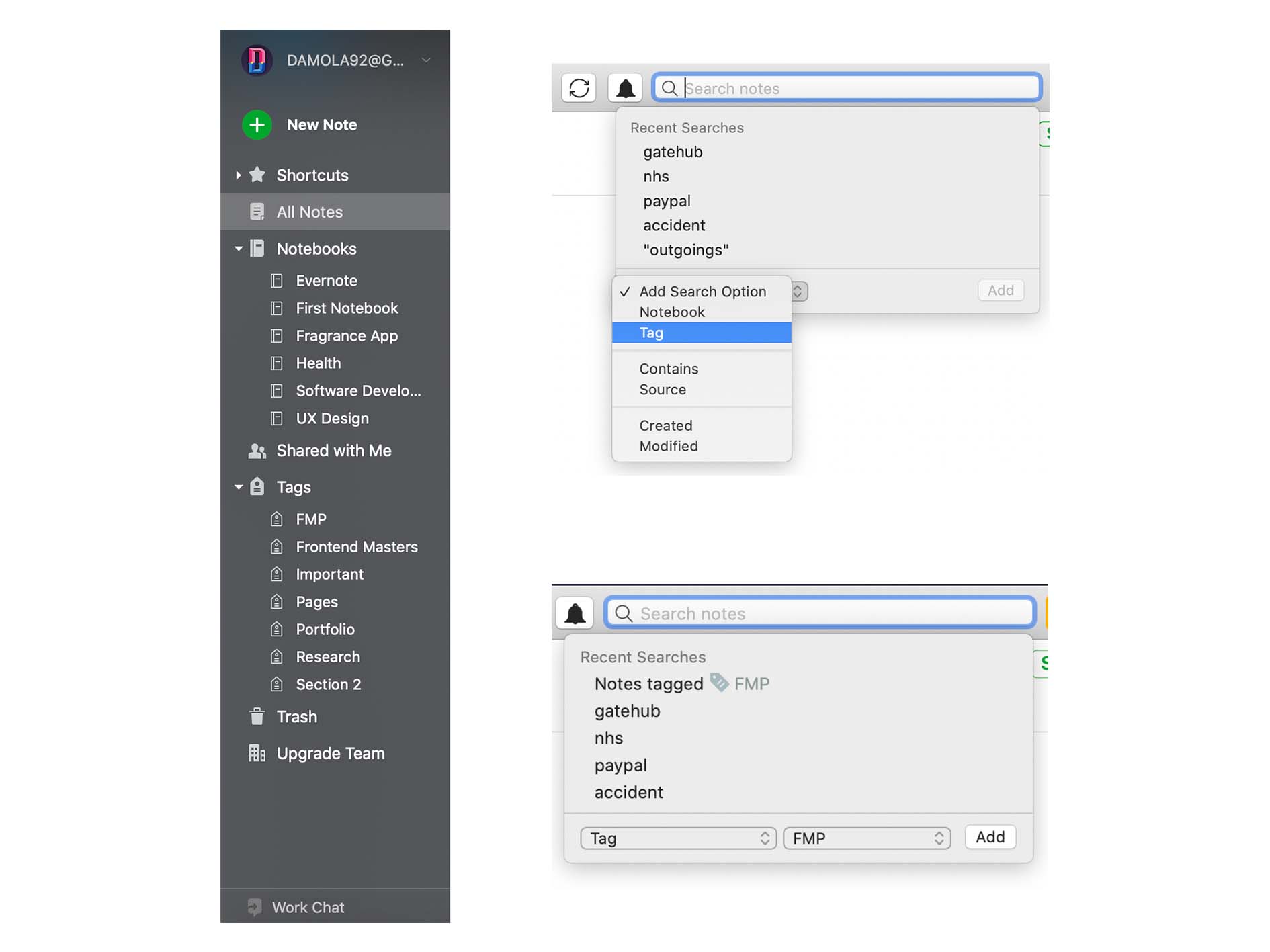 Evernote's tagging system