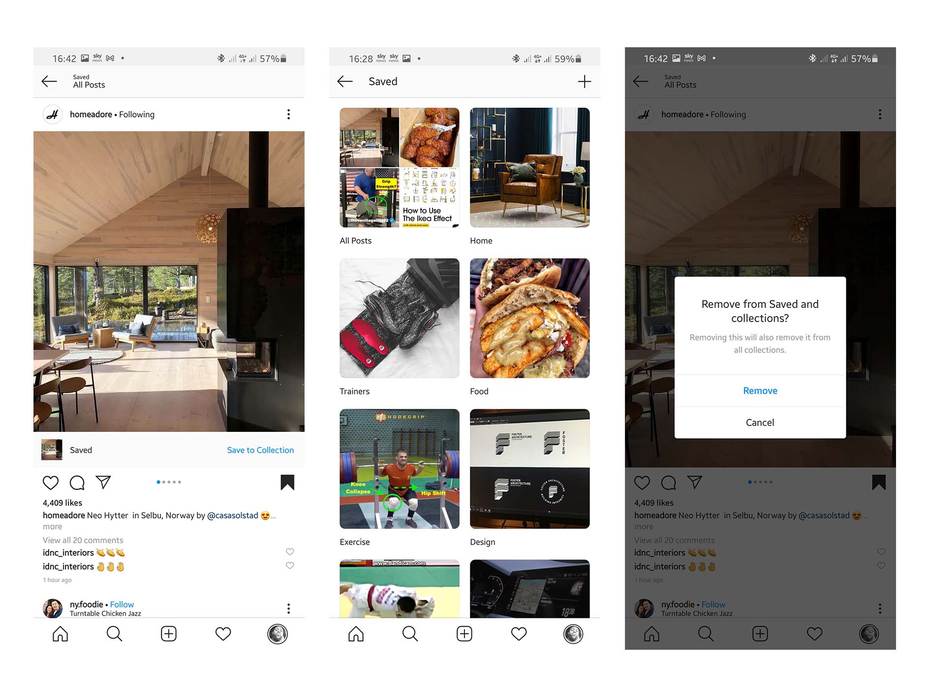 Instagram bookmarking and collections