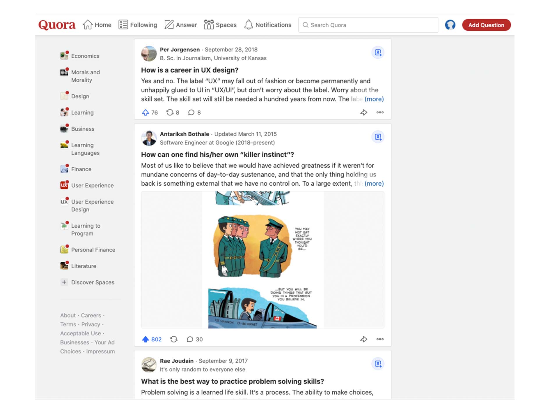 Quora bookmarking